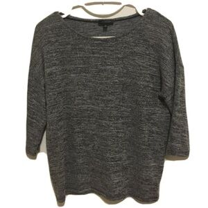 The Limited Gray Black Marled Top 3/4 Length Sleeves Size XS